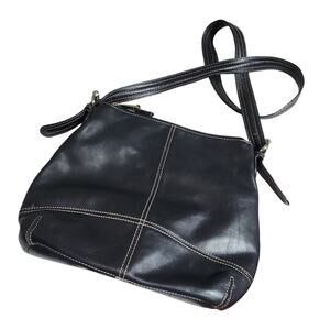 TIGNANELLO BLACK LEATHER SHOULDER BAG